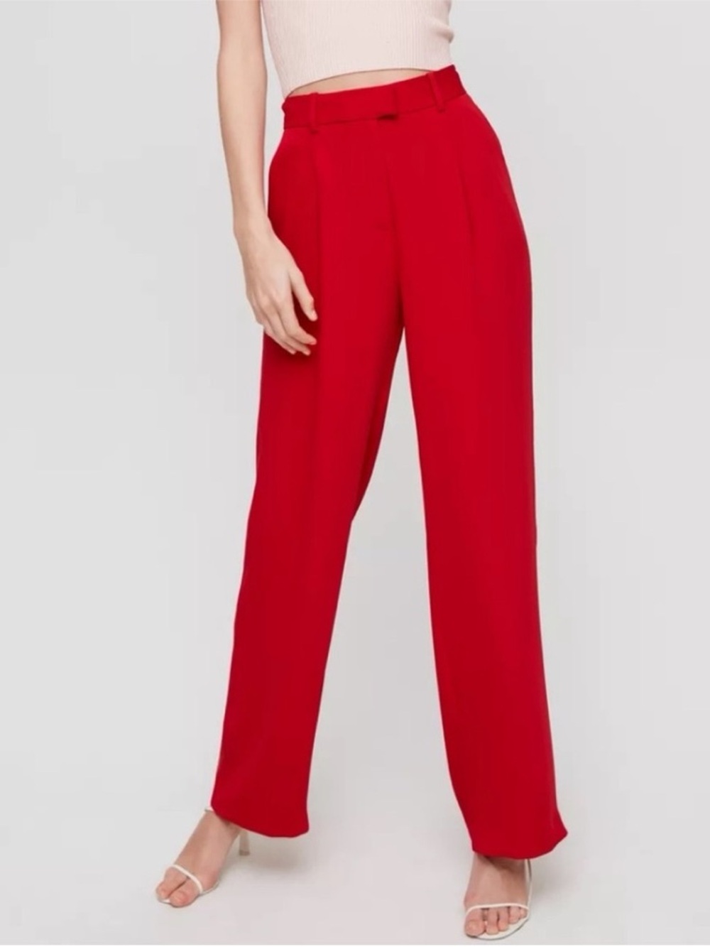 Babaton from Aritzia Wide Leg Red Trousers - sz 2